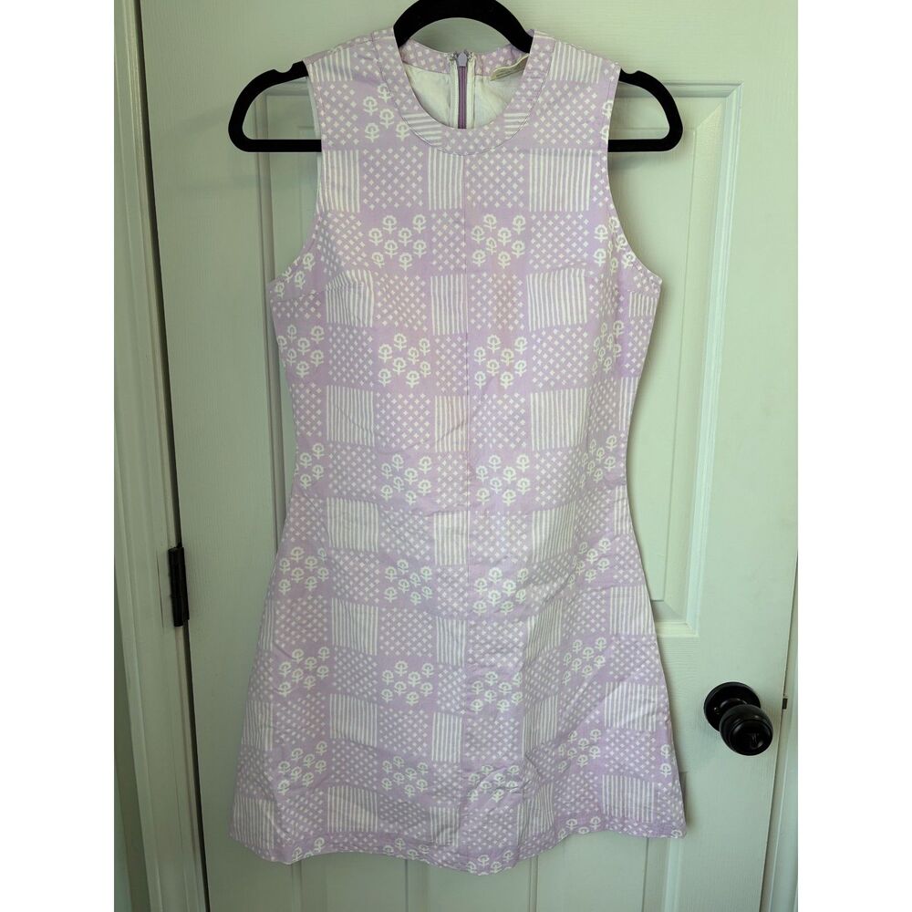 NWT Julia Amory Baby Jane Poplin Lilac Patchwork Mini Dress Size XS